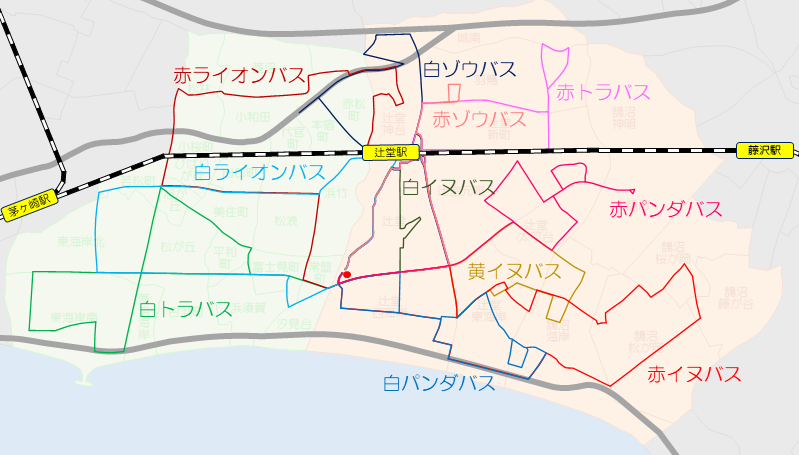 のぞみ幼稚園スクールバス運行エリア